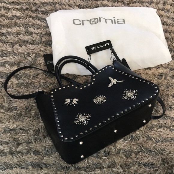 Cromia Leather Bag with adorable embellishment - Picture 5 of 8